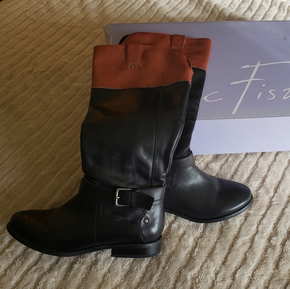 Marc Fisher multi leather long boots size 7.5 - Picture 2 of 2